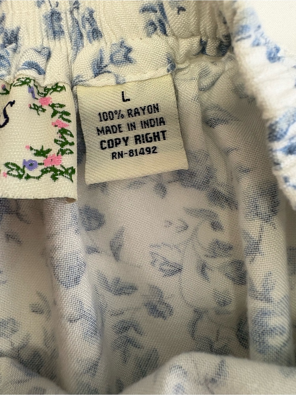 Vintage 90’s Tantrums White and Blue Floral Tiered Maxi Skirt - Picture 6 of 8